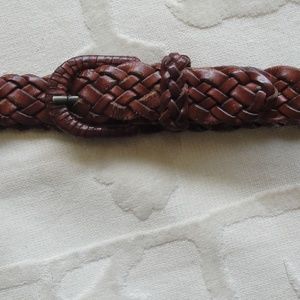 Braided Leather belt 36" x 1' Brown orange